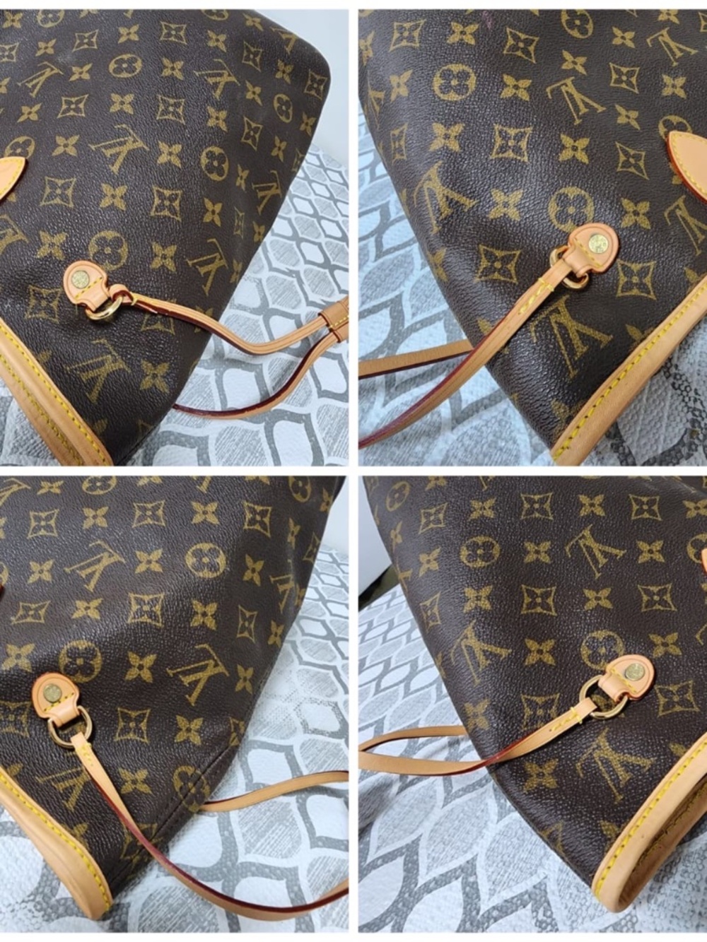 Authentic LOUIS VUITTON Monogram Canvas Neverfull MM Tote Bag Brown/Beige - Picture 14 of 15